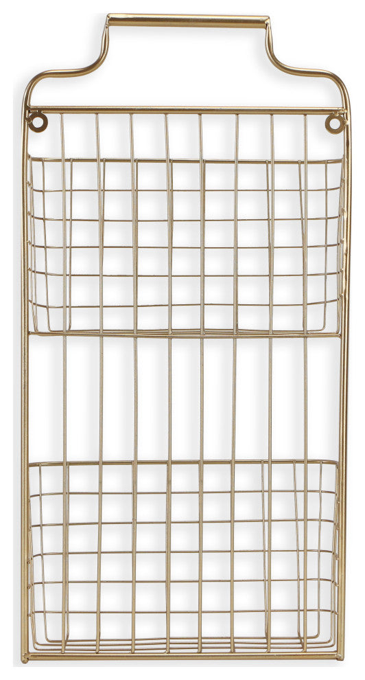 2-Tiered Metal Wall Storage, Gold