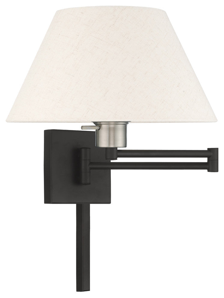 Livex Lighting Black 1-Light Swing Arm Wall Lamp