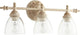 3-Light Clear Seeded Vanity Fixture, Persian White With Clear Seeded Glass