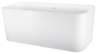 59" Acrylic Roll-Top Flatbottom Non-Whirlpool Bathtub, White