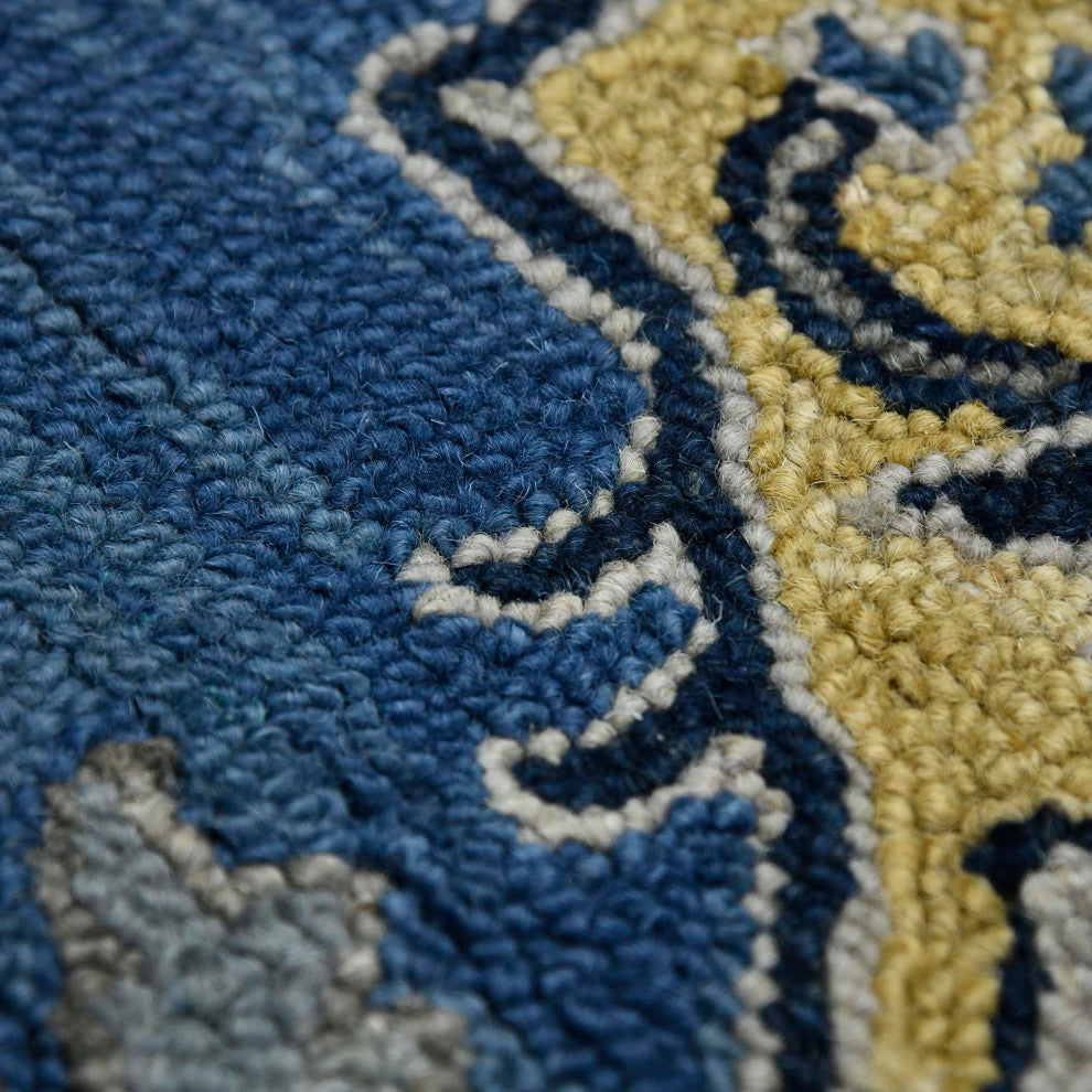 Boho Roanne Area Rug, Denim Blue, 8' x 11', Medallion