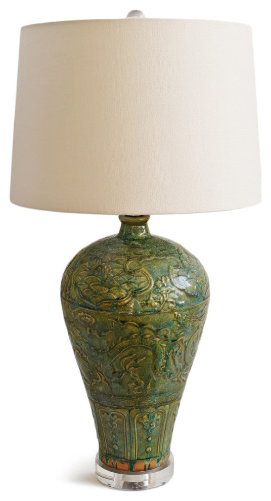 Vintage Green Ceramic Table Lamp
