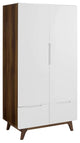 Origin Wood Wardrobe Cabinet, Walnut White
