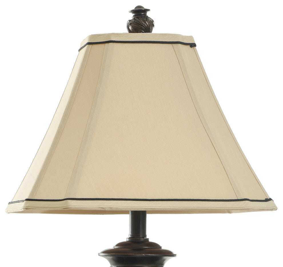 Crimson Floral Zoey Table Lamp With Trimmed Square Bell Shade