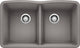 32"x19.25" Diamond Equal 2-Basin Kitchen Sink, Metallic Gray