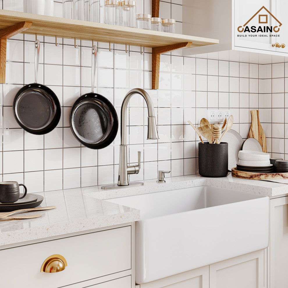 Single-Handle Pull Down Sprayer Kitchen Faucet with Touchless Sensor, Brushed Nickel