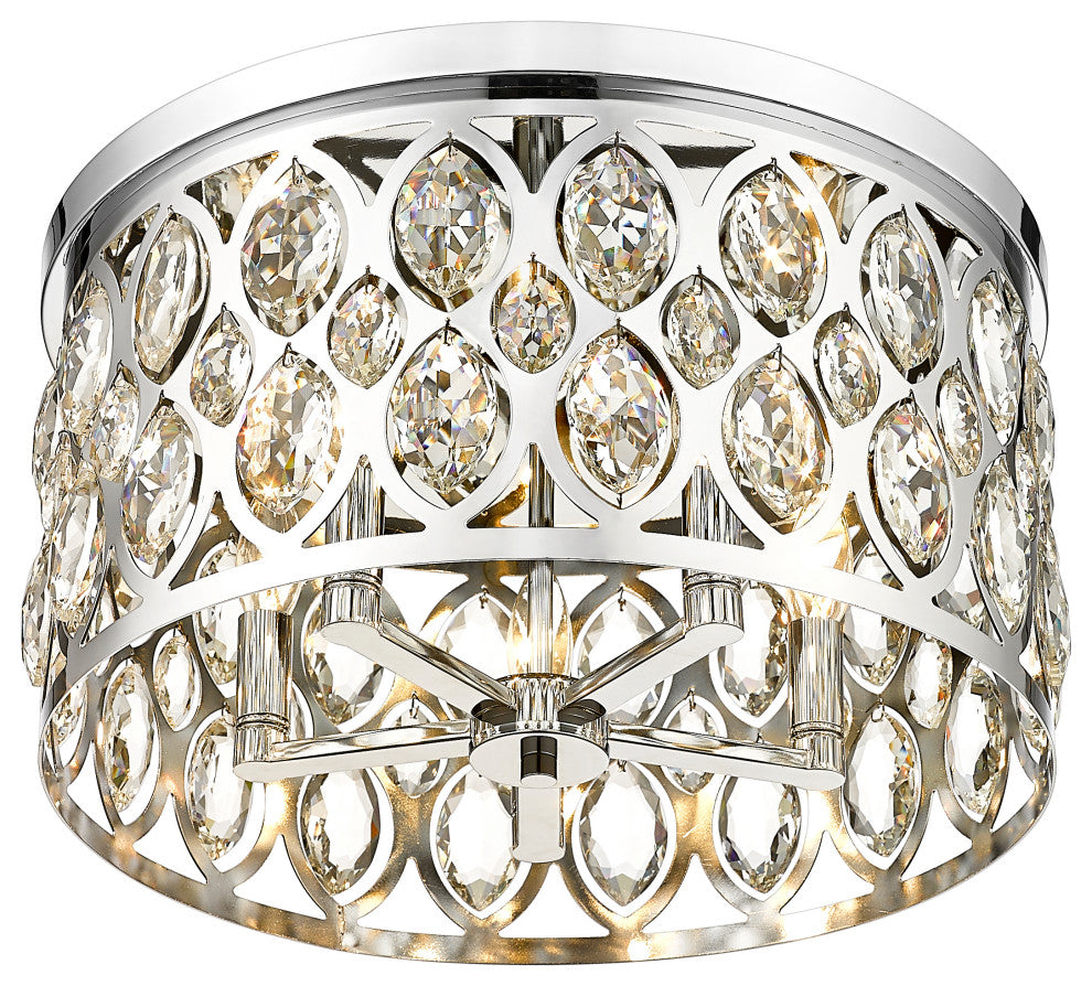 Dealey 5 Light Flush Mount Lighting, Chrome