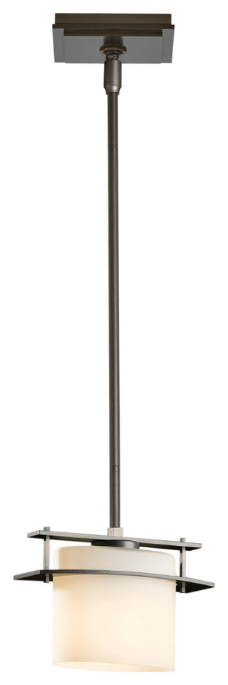 Arc Ellipse Mini Pendant, Dark Smoke Finish, Opal Glass