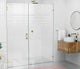 78"x73" Frameless Shower Door Wall Hinge, Polished Brass