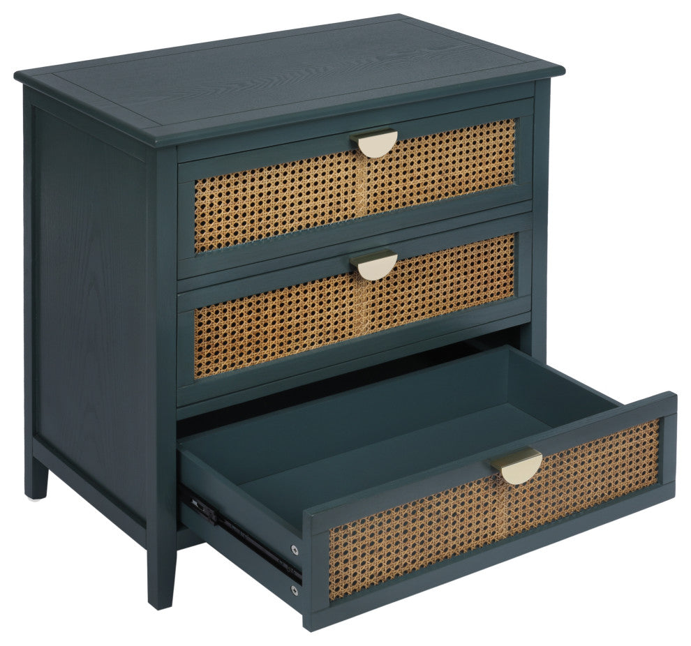 Gewnee 3 Drawer Cabinet, Natural Rattan, American Furniture, Suitable