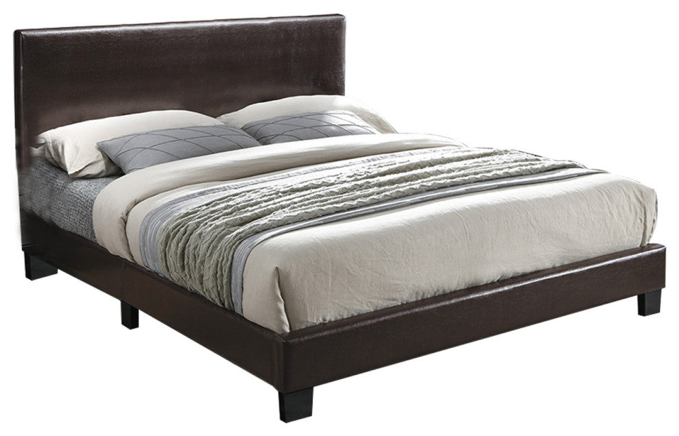 Faux Leather Upholstered Bed, Full