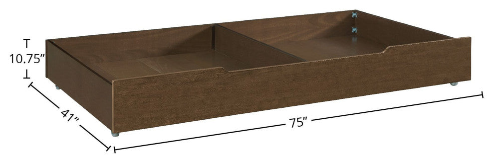 Olivia 41"W Wood Trundle, Rosewood