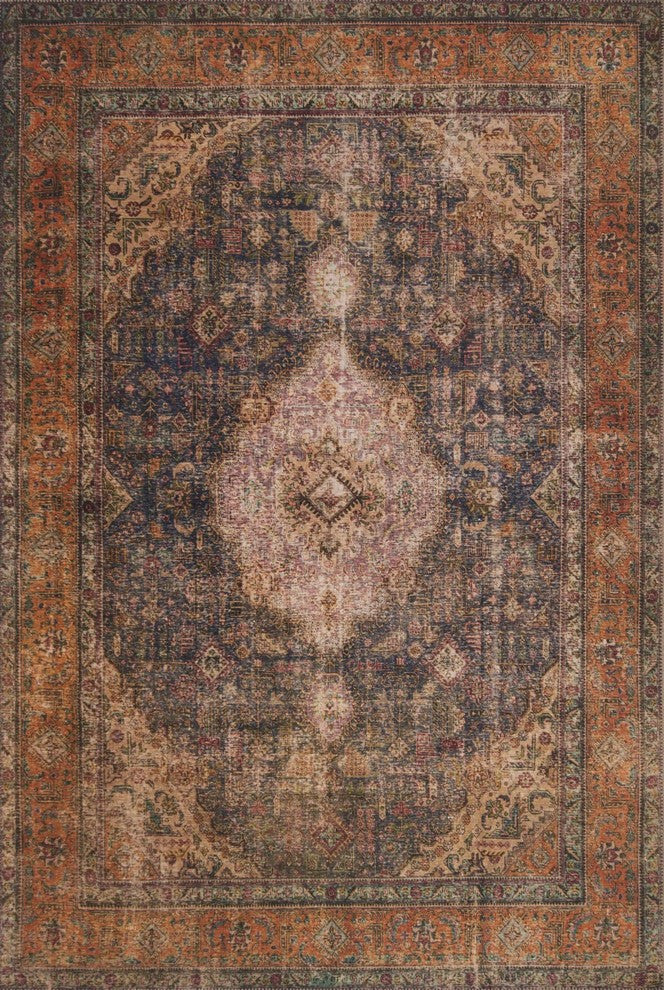 Plum Multi Loren LQ-02 Printed Area Rug by Loloi, 7'6"x9'6"