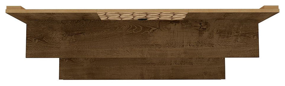 Libra Long Floating 45.35 Entertainment Center in Rustic Brown and 3D
