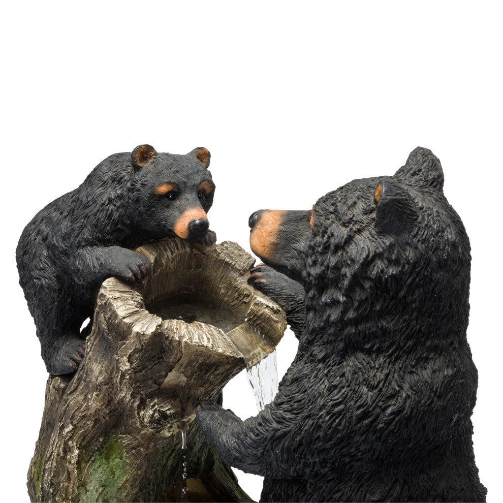 Alpine Cute and Whimsical Bear and Cub Fountain Without Light, 26" Tall