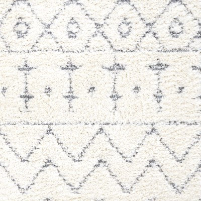 Pia Moroccan Trellis Plush Carved Cream/Gray 2'x8' Runner Rug