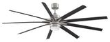 Fanimation Odyn 84" Fan With LED Light, Brushed Nickel / Black
