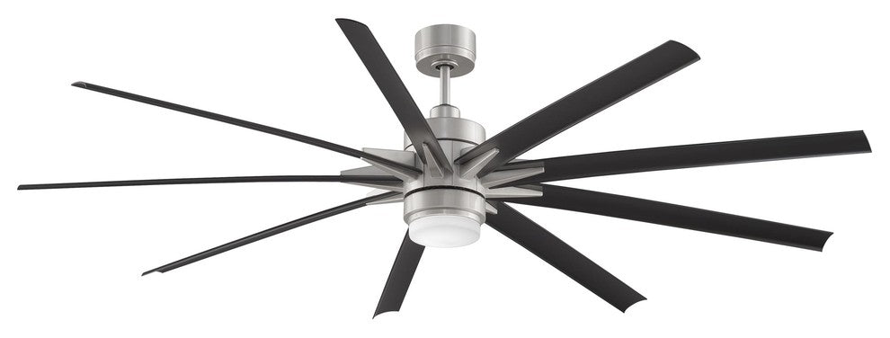 Fanimation Odyn 84" Fan With LED Light, Brushed Nickel / Black