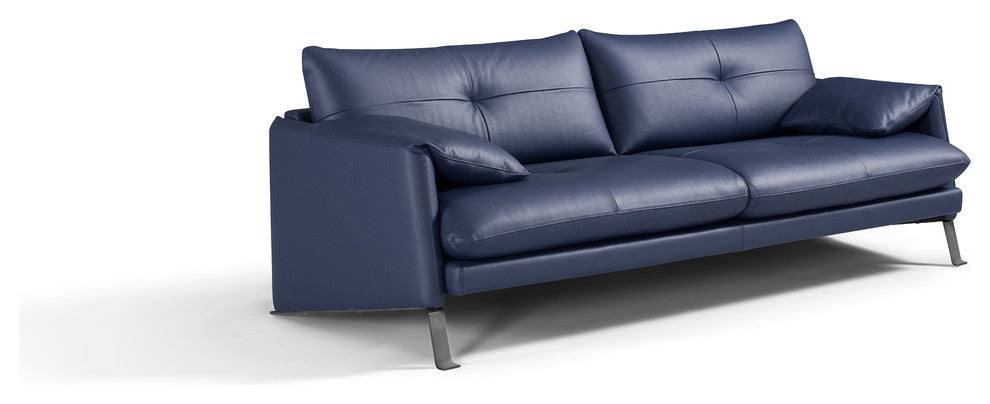 Divo Design Genuine Leather Sofa, Blue