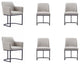 Manhattan Comfort Serena Dining Chair, Set of 6, Light Gray