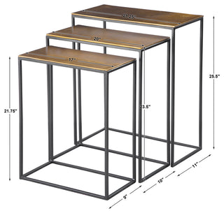 Coreene Nesting Tables, Gold, Set of 3