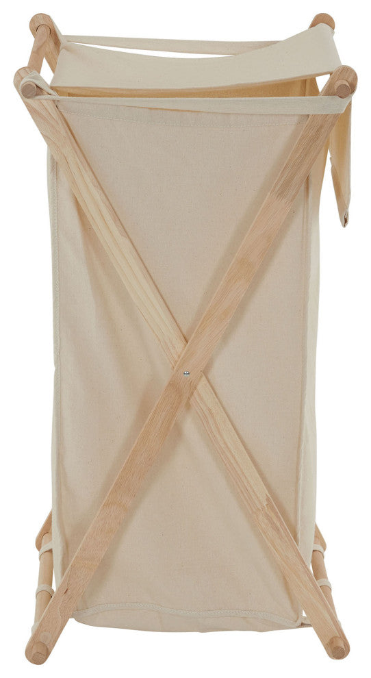 X-Frame Wood Laundry Hamper, Single