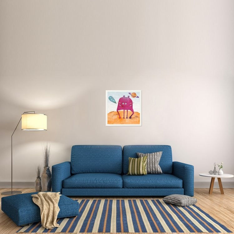 "Alien Friend Number 2" Framed Canvas Giclee by Skip Teller, 27x27"