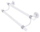 Clearview 18" Double Towel Bar with Dotted Accents, Matte White