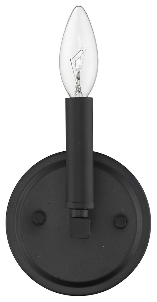 One Light Matte Black Wall Sconce