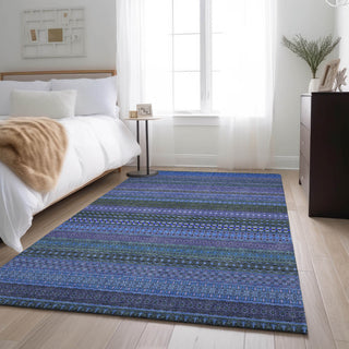 Premium Machine Washable Mayfield AMF527 Blue 5' x 7'6" Rug