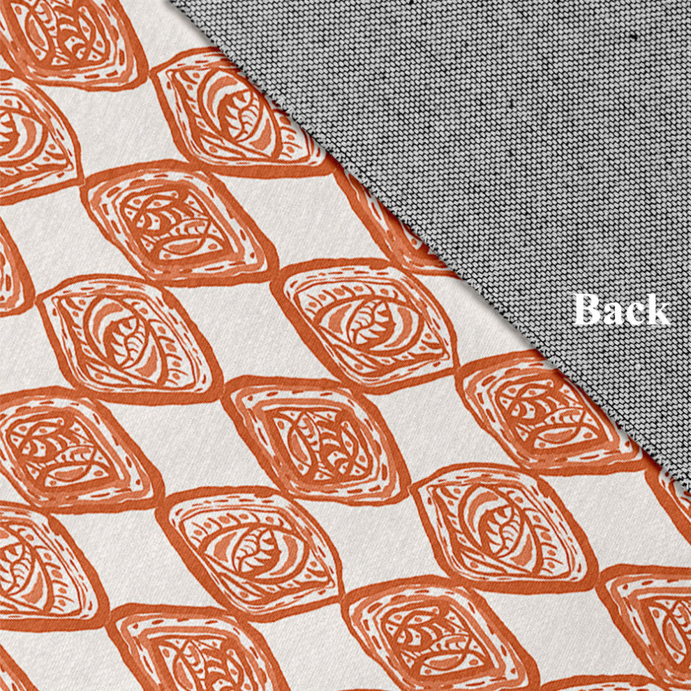 Double Rug Check Cowry Check Rug Dark-orange 5' Round