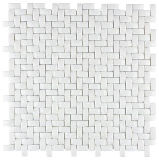Expressions Weave White Glass Floor and Wall Tile