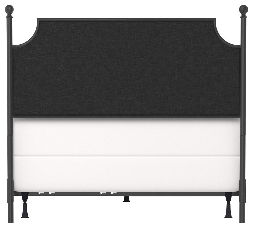 McArthur Metal and Upholstered Bed, Black, Queen