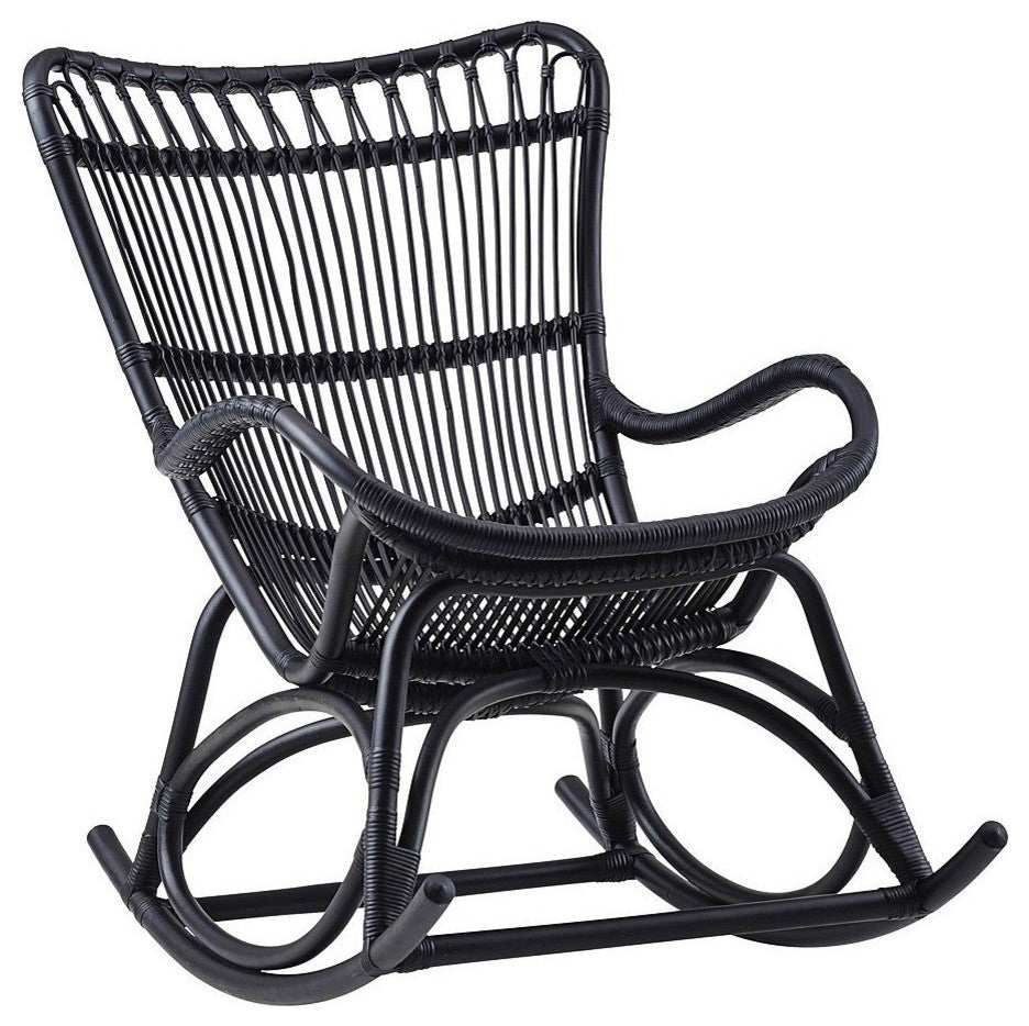 Monet Rattan Rocking Chair, Black