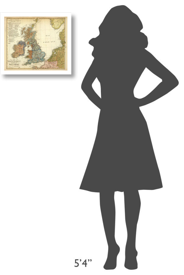 "Die Britischen Inseln: Volker und Sprachen, 1847" Paper Art, 18"x16"