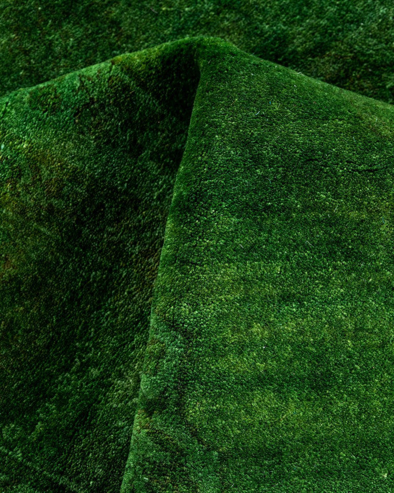 Overdyed, One-of-a-Kind Hand-Knotted Area Rug Green, 4'7"x6'10"