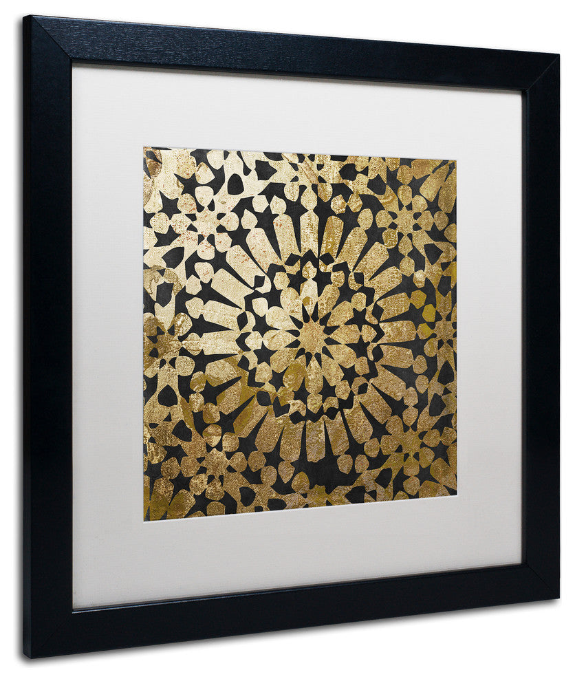 Color Bakery 'Moroccan Gold III', Black Frame, White Mat, 16x16