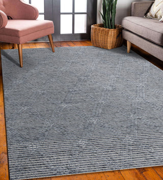 Camden Blue/Ivory Transitional Diamond Wool Indoor Area Rug, 9' x 12'