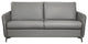 Dodo Sofa Bed, Top Grain Italian Leather, Stainless Steel Mechanism, Dark Gray
