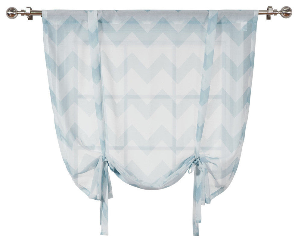 Sheer Chevron Tie Up, Sky Blue