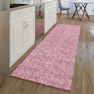 Premium Machine Washable Mayfield AMF691 Blush 2'3" x 7'6" Runner Rug