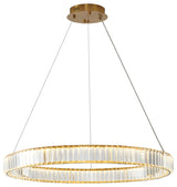 Clear Crystal Halo Chandelier With Gold Hardware