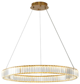 Clear Crystal Halo Chandelier With Gold Hardware