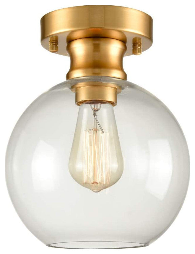 Mini Semi Flush Mount Ceiling Light globe glass ceiling lamp with gold finish