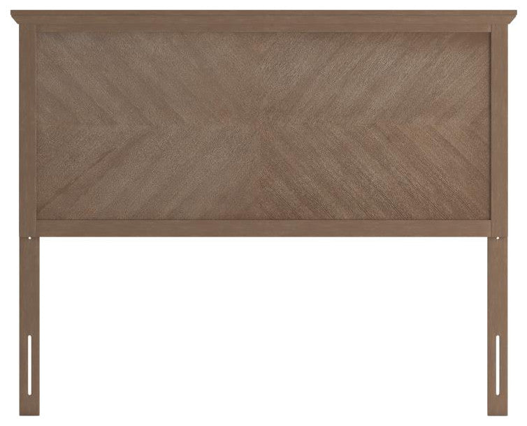 Fiona Herring Bone Wooden Adj. Headboard for Metal Bed Frames,Light Brown-Full