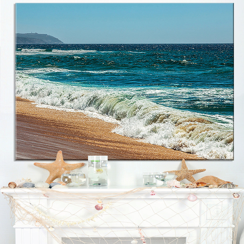 "Ideal Blue Atlantic Beach in Summertime" Seascape Wall Art, 1 Panel, 60"x28"