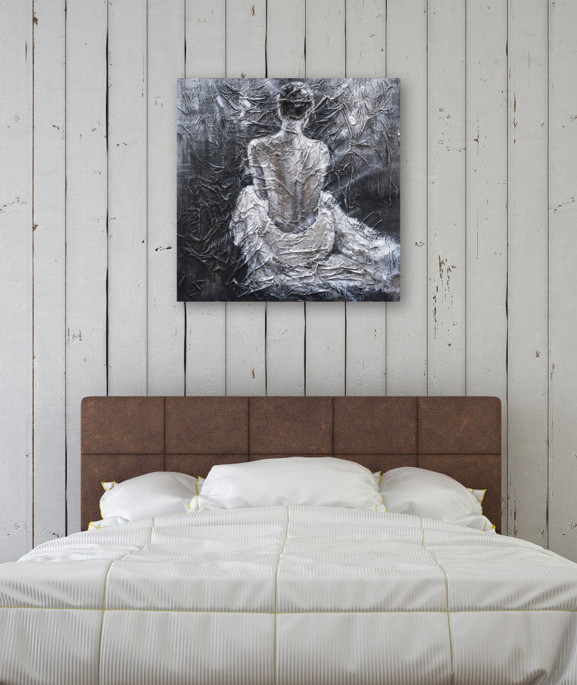 "A Lonely Night" Hand Painted Canvas Art, 40"x40" - Wrapped Canvas Painting