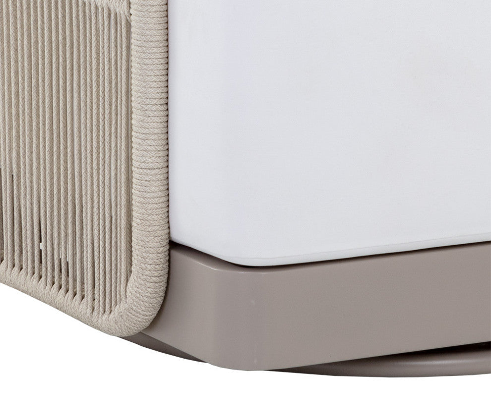 Allariz Swivel Armchair, Greige, Stinson White