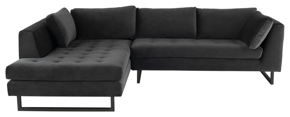 Janis Shadow Grey Fabric Sectional Sofa, HGSC521