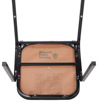 NPS 9100 Vinyl Stack Chair, Burgundy Seat/Black Sandtex Frame